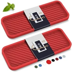 Kitchen Sink Organizer Tray,Sponge Holder For Kitchen Sink Bathroom Counter Tray Sponge Caddy Silicone Soap Holder For Soap Dispenser, Bottle, Dishwashing Accessories(2-pack) -Kitchen Island Sale 516CymAwGsL. AC