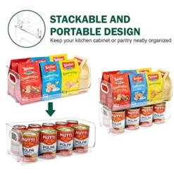 2 Pack Clear Stackable Storage Bins, Open Front Storage Bins With Handles, Plastic Snack Organizer For Pantry Organization And Storage For Kitchen, Cabinets, Countertops, Bathrooms, Offices -Kitchen Island Sale 516KF7GpGLL