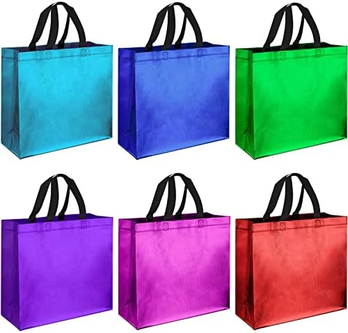 Eccliy 60 Pieces Reusable Gift Tote Bags Grocery Shopping Bag With Handles For Bridesmaid Birthday Party Wedding, 12.2x11x4.7 Inch (Multicolored) 10 Eccliy 60 Pieces Reusable Gift Tote Bags Grocery Shopping Bag With Handles For Bridesmaid Birthday Party Wedding, 12.2x11x4.7 Inch (Multicolored) - Image 10