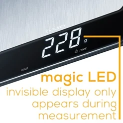 Beurer KS34 Digital Kitchen Scale - Precise Scale For Food Ounces And Grams, 33lbs Capacity, XL Weighing Platform For Meal Prep, Magic Display, Tare Function - Batteries Included - Black Glass 12 Beurer KS34 Digital Kitchen Scale - Precise Scale For Food Ounces And Grams, 33lbs Capacity, XL Weighing Platform For Meal Prep, Magic Display, Tare Function - Batteries Included - Black Glass -Kitchen Island Sale 516hI4ux8zL