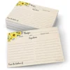 Sunflower Recipe Cards (Set Of 50) Large 4x6 - Rustic Kraft Tan, From The Kitchen Of - Double-Sided For Weddings, Bridal, Baby Shower - Made In USA
