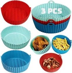 3PCS 8.5inch Air Fryer Silicone Liners -Microwave Oven Bowl - Reusable Air Fryer Liners -Food Grade Tasteless Silicone Air Fryer Liners - Air Fryer Accessories Kitchen Gadgets Must Have Foodie -Kitchen Island Sale 516xEoTb9dL. AC