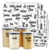 157 Pantry Labels For Food Containers, Preprinted Clear Kitchen Food Labels For Organizing Storage Canisters & Jars, Black Script + Numbers Stickers