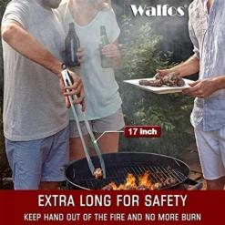 17 Inch Extra Long Grill Tongs, Ultimate Stainless Steel BBQ Tongs For Grilling, Cooking, BBQ/Barbecue, Buffet And Turning Food