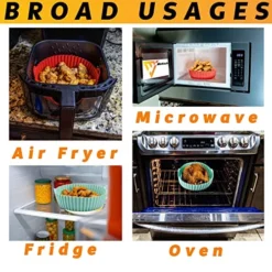 3PCS 8.5inch Air Fryer Silicone Liners -Microwave Oven Bowl - Reusable Air Fryer Liners -Food Grade Tasteless Silicone Air Fryer Liners - Air Fryer Accessories Kitchen Gadgets Must Have Foodie -Kitchen Island Sale 517YHqYlOgL
