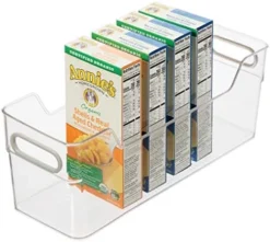 Cabinet/Drawer High Wall Storage Bin - 14" X 5", Clear/Gray, Ideal For Kitchen Organization, Pantry Storage, Fridge Organizing -Kitchen Island Sale 517c6 liJL. AC