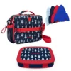 Prints Insulated Lunch Bag Set With Kids Bento-Style Lunch Box And 4 Reusable Ice Packs (Space Rockets)