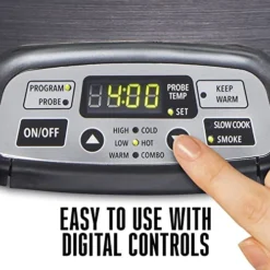 Weston ESTON BRANDS 2-in-1 Indoor Electric Smoker & Programmable Slow Cooker, 6 Quart, With 3-Tier Smoking Rack For Meat, Cheese And More, Dishwasher Safe Crock, Temperature Probe, Black (03-2500-W) -Kitchen Island Sale 517lTil08HL