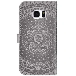 Compatible With Samusng Galaxy S7 Edge Case Emboss Mandala Floral Pu Leather Wallet Strap Case With Card Holder Slots Shockproof Magnetic Kickstand Stand Folio Flip Book Protective Cover,gray -Kitchen Island Sale 517rdnkwQaL