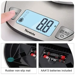 Hemisto TH-WS20 Stainless Steel Digital Kitchen Weighing Scale (5kg)