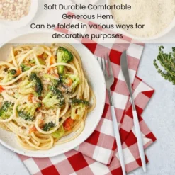 20x20 Gingham Buffalo Check Cloth Dinner Napkins Pack Of 12, 100% Cotton Cocktail Napkins, Wedding Dinner Napkins With Mitered Corners And Generous Hem - Red White -Kitchen Island Sale 518ZRgNbEML