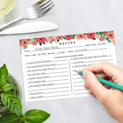 4x6 Recipe Cards. Set Of 50x Floral, Blank Recipe Cards 4x6 Inches Double Sided. Large Recipe Index Card Fits Standard 4x6 Recipe Box. -Kitchen Island Sale 518qgRYgdxL