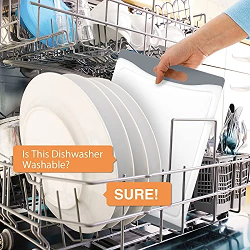 Xtra Large Cutting Boards, Plastic Cutting Boards For Kitchen (Set Of 4) Cutting Board Set Dishwasher Chopping Board With Juice Grooves Easy-Grip Handles, Grey, Empune 6 Xtra Large Cutting Boards, Plastic Cutting Boards For Kitchen (Set Of 4) Cutting Board Set Dishwasher Chopping Board With Juice Grooves Easy-Grip Handles, Grey, Empune - Image 6