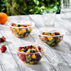 [50 Sets - 32 Oz.] Clear Plastic Salad Bowls To Go With Airtight Lids -Kitchen Island Sale 5190FhA8YoL