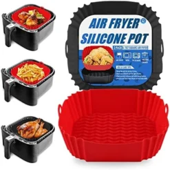 2-Pack Air Fryer Silicone Liners Pot For 3 To 5 QT, Silicone Air Fryer Liners Basket, Food Safe Air Fryer Oven Accessories, Reusable Air Fryer Silicone Liners Inserts (Top 8in,Bottom 6.8in) -Kitchen Island Sale 519HxCScp4L. AC