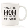 Job Mom Funny Coffee Mug - Gifts For Mom, Women - Best Mom Mothers Day Gifts - Unique Gag Gift Idea For Her From Daughter, Son, Child, Kids - Cool Birthday Present For A Mother - Fun Novelty Cup