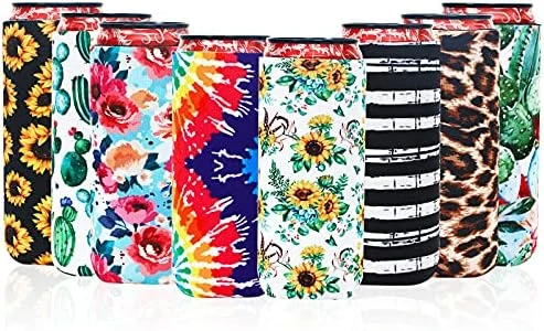 8 Pcs Slim Can Coolers Sleeves For 12oz Slim Beer & Hard Soda, Tall Skinny Can Cooler Holder Colorful Neoprene Bottle Insulator Perfect For Christmas Parties Valentines Day Gifts (Floral) 8 8 Pcs Slim Can Coolers Sleeves For 12oz Slim Beer & Hard Soda, Tall Skinny Can Cooler Holder Colorful Neoprene Bottle Insulator Perfect For Christmas Parties Valentines Day Gifts (Floral) - Image 8