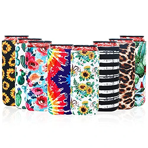 8 Pcs Slim Can Coolers Sleeves For 12oz Slim Beer & Hard Soda, Tall Skinny Can Cooler Holder Colorful Neoprene Bottle Insulator Perfect For Christmas Parties Valentines Day Gifts (Floral) 1 8 Pcs Slim Can Coolers Sleeves For 12oz Slim Beer & Hard Soda, Tall Skinny Can Cooler Holder Colorful Neoprene Bottle Insulator Perfect For Christmas Parties Valentines Day Gifts (Floral)