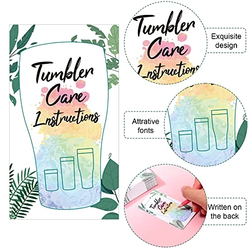 200 Pieces Tumbler Care Instructions Cards Cup Mug Care Instructions 3.5 X 2 Inch Packaging Customer Direction Card For Tumbler, Cup, Mug Small Business Online Shop Owner 1 200 Pieces Tumbler Care Instructions Cards Cup Mug Care Instructions 3.5 X 2 Inch Packaging Customer Direction Card For Tumbler, Cup, Mug Small Business Online Shop Owner