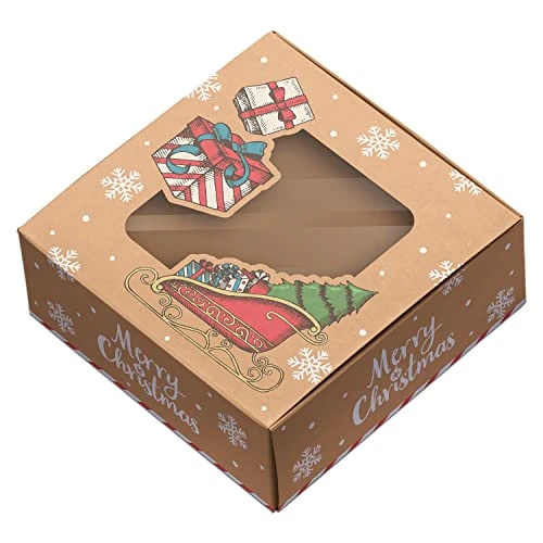 12 Christmas Cookie Boxes, Bakery Boxes Treats, Pastry, Candy, Dessert, Cookie Boxes With Window, Treat Boxes, Containers With Lids, Holiday Cookie Tin For Gift Giving, Gingerbread House, Santa Themed 5 12 Christmas Cookie Boxes, Bakery Boxes Treats, Pastry, Candy, Dessert, Cookie Boxes With Window, Treat Boxes, Containers With Lids, Holiday Cookie Tin For Gift Giving, Gingerbread House, Santa Themed - Image 5