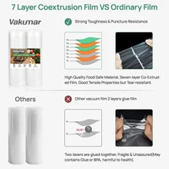 Vacuum Sealer Bags 2 Pack 11''x60' Rolls For Food, Seal A Meal, Commercial Grade, BPA Free, Commercial Grade, Great For Storage, Meal Prep And Sous Vide -Kitchen Island Sale 519hLCAkZbL