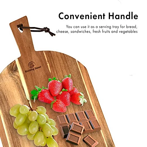 Acacia Wood Cutting Board, Wooden Kitchen Chopping Board For Bread, Cheese, Fruits And Vegetables, Semicircle (15 X 9 1/2 X 1/2) Adds Style To Your Kitchen 2 Acacia Wood Cutting Board, Wooden Kitchen Chopping Board For Bread, Cheese, Fruits And Vegetables, Semicircle (15 X 9 1/2 X 1/2) Adds Style To Your Kitchen - Image 2