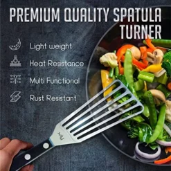 Ish Spatula Stainless Steel, Flexible, Polished Metal, Corrosion Resistant, Kitchen Slotted Turner [Upgraded Version] -Kitchen Island Sale 51A1f5Q2EKL