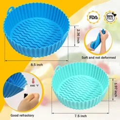 Opwulo 2-Pack Air Fryer Silicone Liners, 7.5inch & 8.5 Inch Air Fryer Basket, Easy Cleaning Air Fryers Silicone Pot, Reusable Air Fryer Silicone Pot Round For 3 To 5 Qt Air Fryer Oven Accessories -Kitchen Island Sale 51A3Sl0juzL