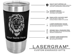 20oz Vacuum Insulated Tumbler Mug, Truck Cab, Personalized Engraving Included (Faux Leather, Black) -Kitchen Island Sale 51A9lNXwdoL