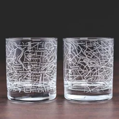 Whiskey Glasses - 10 Oz Tumbler Gift Set For Philadelphia Lovers, Etched With Philadelphia Map | Old Fashioned Rocks Glass - Set Of 2 -Kitchen Island Sale 51AFWv9yyoL