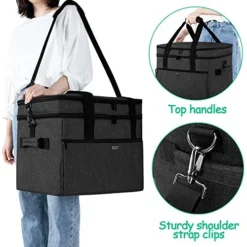 ARWO Double Layers Carrying Bag Compatible With Ninja Foodi Grill, Travel Tote Bag With Pockets Compatible With Ninja Foodi 5-in-1 Indoor Grill And Kitchen Accessories, Black -Kitchen Island Sale 51AOy4g5h9L