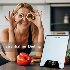 [Upgraded] LIVIN Digital Food Scale, Large LED Display Kitchen Scale, High Accuracy, 1g/0.1oz Precise Graduation, Water-Resistant Top, 4 Units, Easy Tare, Portable For Cooking/Baking, 22lb/10kg -Kitchen Island Sale 51AbpbgbOrL