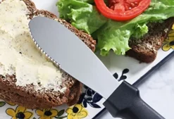 43013 Plastic Handle Butter Spreader, 8.75-Inch, Black, Set Of 4 -Kitchen Island Sale 51AgbQCuo2L