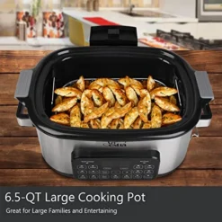 Artestia 12-in-1 Multi Cooker With Air Fry, Sous Vide, Rice, Sauté, Slow Cook, Steam, Roast, & Grill - Removable 6.5 QT Cooking Bowl, 12 Pre-Set Programs, Stainless Steel -Kitchen Island Sale 51AnVYwU7EL