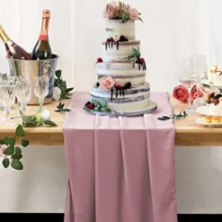 4PCS Dusty Rose Chiffon Table Runner 29x120 Inches, Romantic Dusty Pink Sheer Fabric For Wedding Decorations, Baby Shower And Birthday Party Cake Table Decorations -Kitchen Island Sale 51Ap6LssZgL