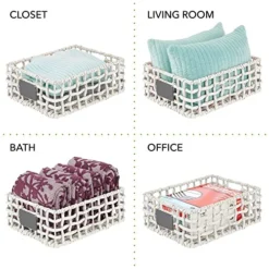 MDesign Hyacinth Open Weave Kitchen Cabinet Pantry Basket With Built-in Chalkboard Label For Organizing Kitchen Pantry, Cabinet, Cupboard, Shelves - Holds Food, Drinks, Snacks, 6 Pack - White Wash 13 MDesign Hyacinth Open Weave Kitchen Cabinet Pantry Basket With Built-in Chalkboard Label For Organizing Kitchen Pantry, Cabinet, Cupboard, Shelves - Holds Food, Drinks, Snacks, 6 Pack - White Wash -Kitchen Island Sale 51Az8r2n0eL