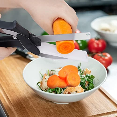 Vegetable Cutter Food Scissors, Salad Chopper Smart Cutter With Built-in Cutting Board, Kitchen Scissors With Vegetable Fruit Peeler For Home Picnic 5 Vegetable Cutter Food Scissors, Salad Chopper Smart Cutter With Built-in Cutting Board, Kitchen Scissors With Vegetable Fruit Peeler For Home Picnic - Image 5