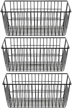 Freezer Baskets Wire Storage Baskets Closet Baskets Bin Farmhouse Organizer Storage Bins Organization Storage For Home, Office, Bathroom, Pantry -Set Of 2, 15.7" -Kitchen Island Sale 51BGSuO4m8L. AC