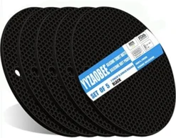 Silicone Trivet Mats Pot Holder, Trivets Hot Pads, Heat Resistant Silicone Pot Holder For Hot Dishes And Hot Pots, Jar Opener, Spoon Holder, Garlic Peeler 5Pcs Dark Grey -Kitchen Island Sale 51BYyOk2OnL. AC