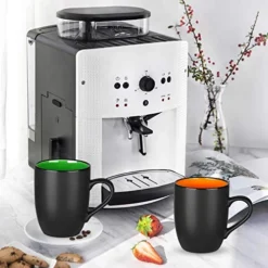 6 Pack Large Coffee Mug Set 16 Ounces, Matte Black Porcelain Mug Large-sized Ceramic Restaurant Drinking Cups For Coffee, Tea, Juice, Cocoa