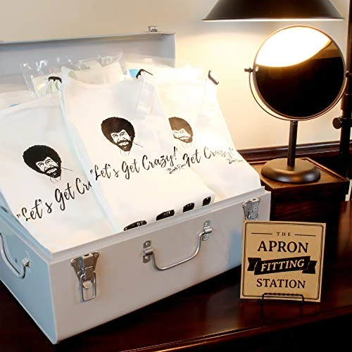 Bob Ross Apron | Perfect For Women, Men, And Kids | Features Paint Brush Pockets | White Canvas 100% Cotton Material | Great For Painting And Cooking | Unique Gift For Art Enthusiasts | Comfortable 3 Bob Ross Apron | Perfect For Women, Men, And Kids | Features Paint Brush Pockets | White Canvas 100% Cotton Material | Great For Painting And Cooking | Unique Gift For Art Enthusiasts | Comfortable - Image 3