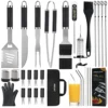 30PCS BBQ Grill Tools Set With Thermometer And Meat Injector. Extra Thick Stainless Steel Spatula, Fork& Tongs - Complete Grilling Accessories In Portable Bag - Perfect Grill Gifts For Men