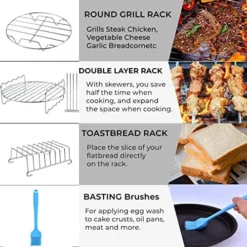 Air Fryer Accessories XL, 8inch Air Fryer Accessory Kit For COSORI Ninja Phillips Gowise Gourmia Instant Power XL Air Fryer, Fit- 4.2, 5, 5.5, 5.8, 6, 6.8, 8QT Air Fryer With 8 Inch Cake Pan, Pizza Pan -Kitchen Island Sale 51Cs8K8MHCL