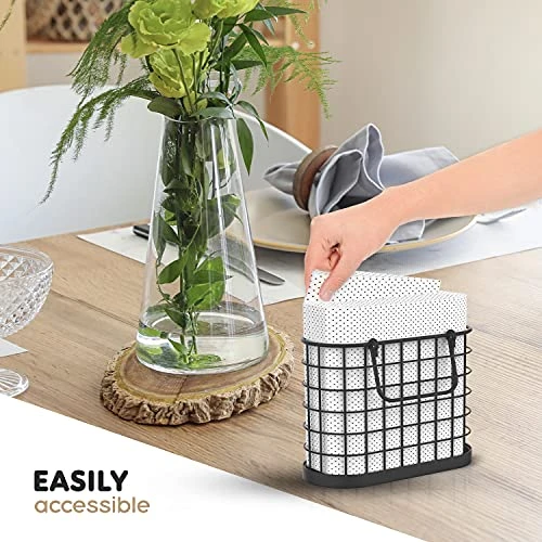 Black Napkin Holder - Vintage Napkin Holders For Kitchen Farmhouse Decor. Upright Paper Napkin Holder For Tables, Bar, Or Restaurant. Matte Black. 3 Black Napkin Holder - Vintage Napkin Holders For Kitchen Farmhouse Decor. Upright Paper Napkin Holder For Tables, Bar, Or Restaurant. Matte Black. - Image 3