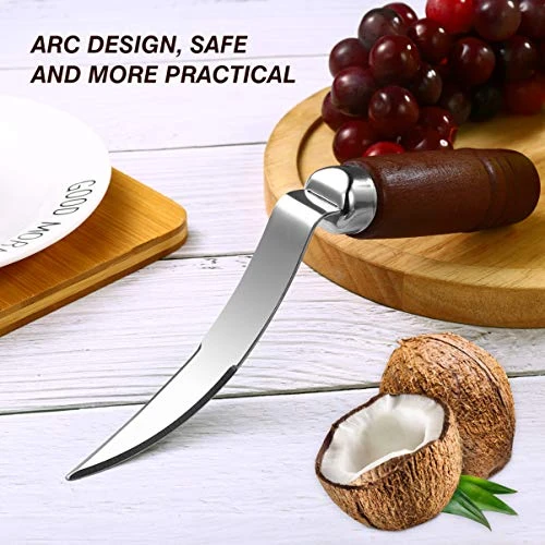 UPKOCH 1PC Coconut Tool Coconut Meat Remover Durable Wooden Handle Stainless Steel Coconut Opener Scraper Knife For Kitchen Home 7 UPKOCH 1PC Coconut Tool Coconut Meat Remover Durable Wooden Handle Stainless Steel Coconut Opener Scraper Knife For Kitchen Home - Image 7