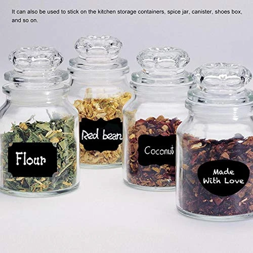 160 Spice Jar Label Stickers Kitchen Pantry Labels Chalkboard Labels Reusable Waterproof Blackboard Vinyl Set 2 160 Spice Jar Label Stickers Kitchen Pantry Labels Chalkboard Labels Reusable Waterproof Blackboard Vinyl Set - Image 2