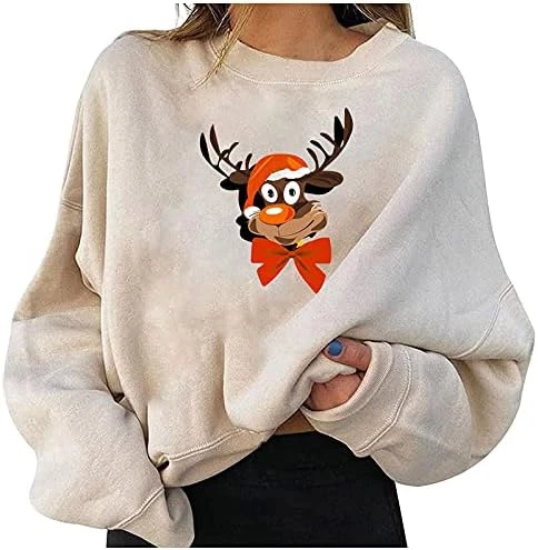 VODMXYGG Womens Winter Long Sleeve Pullover Fashion O-Neck Christmas Printed Blouse Casual Basic Sweatshirt Tops 9 VODMXYGG Womens Winter Long Sleeve Pullover Fashion O-Neck Christmas Printed Blouse Casual Basic Sweatshirt Tops - Image 9