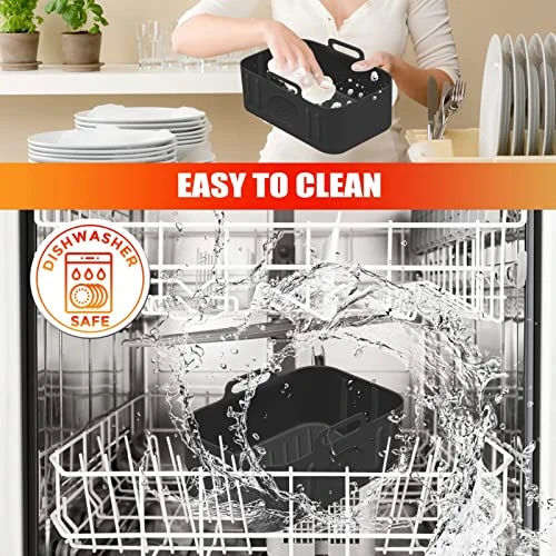 2 Packs Air Fryer Silicone Pot For Ninja Foodi Dual DZ201 DZ401, Food Grade Reusable Non Stick Replacement Silicone Air Fryer Liner Basket Bowl Accessories For Ninja 8 QT Air Fryer, Dishwasher Safe 5 2 Packs Air Fryer Silicone Pot For Ninja Foodi Dual DZ201 DZ401, Food Grade Reusable Non Stick Replacement Silicone Air Fryer Liner Basket Bowl Accessories For Ninja 8 QT Air Fryer, Dishwasher Safe - Image 5