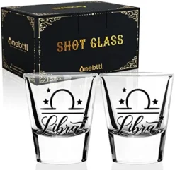 Zodiac Gemini Sign Shot Glass Set Of 2, Unique May June Birthday Gifts For Women, Men, Friend, Coworker, Wife, Husband- (1.5oz/45ml) -Kitchen Island Sale 51DbzxAoC3L. AC