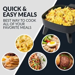 Craft 7-Inch Electric Non-Stick Skillet, Adjustable Temperature Control, Cool-Touch Handle With Tempered Glass Lid, Perfect For Healthy Keto & Low-Carb Diets, Rice Bowls, & Eggs -Kitchen Island Sale 51Dd0LG5kbL